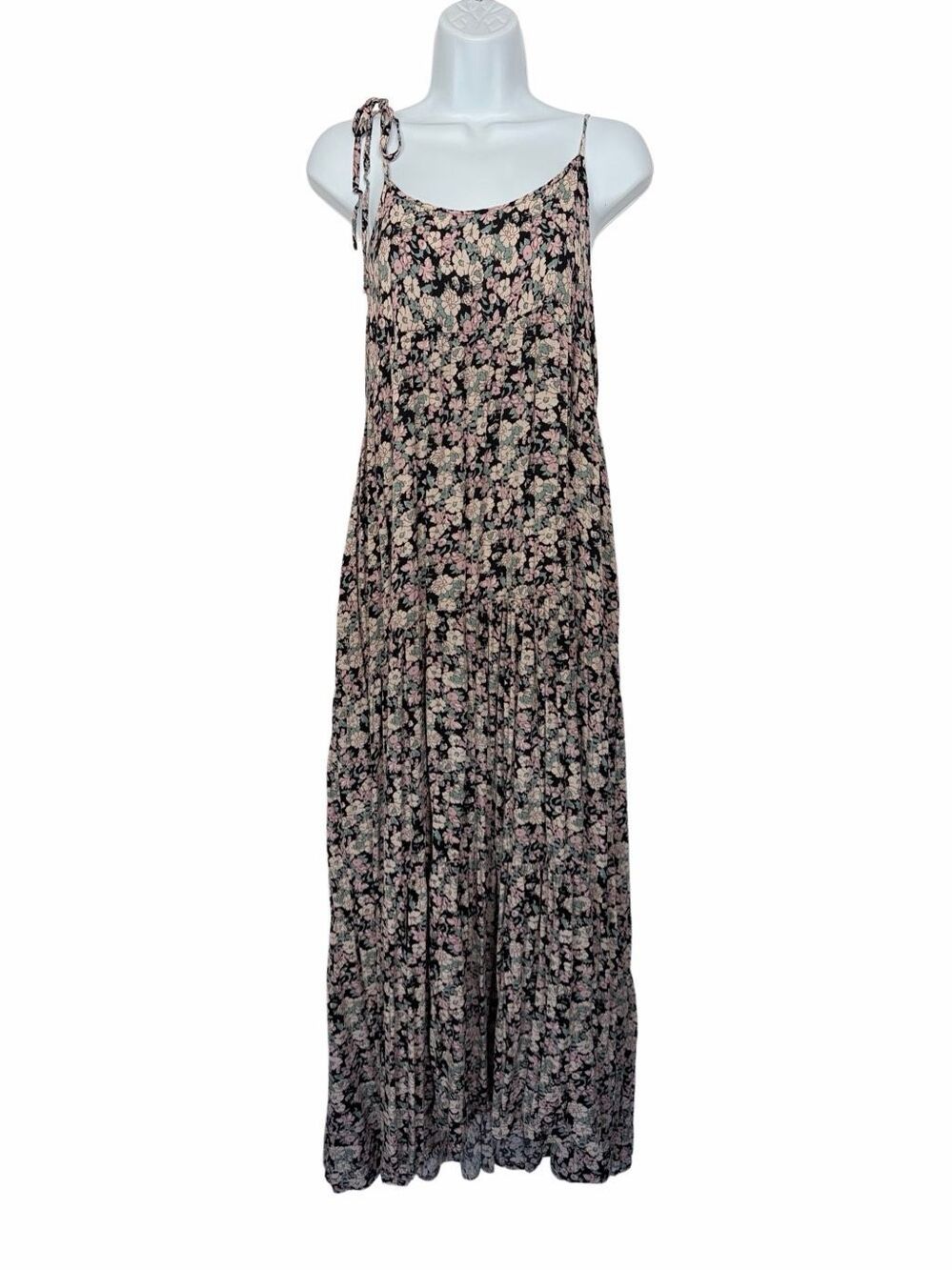 Natural Life Madi Slip Maxi Dress in Black, Green Ditzy Floral Print Size M - Picture 5 of 12